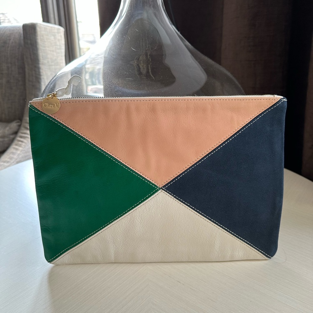 Clare V flat leather pouch